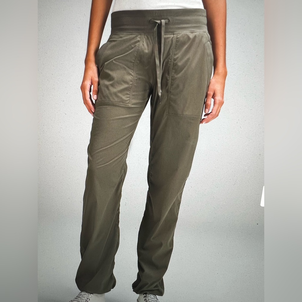 Lululemon full length dance studio pant - olive green size 6